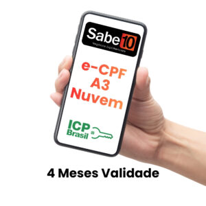 Certificado Digital eCPF A3 Nuvem Pessoa Física 4 Meses Emissão Online