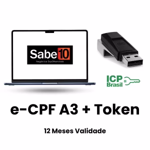 Certificado Digital eCPF A3 Pessoa Física 12 Meses com Token Emissão Online