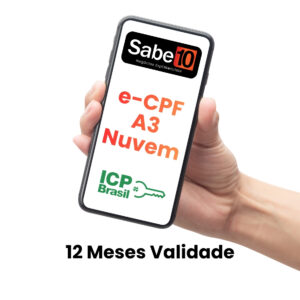 Certificado Digital eCPF A3 Nuvem Pessoa Física 12 Meses Emissão Online